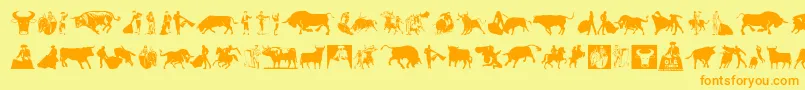 OlР’ Torero Font – Orange Fonts on Yellow Background