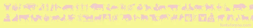 OlР’ Torero-Schriftart – Rosa Schriften auf gelbem Hintergrund