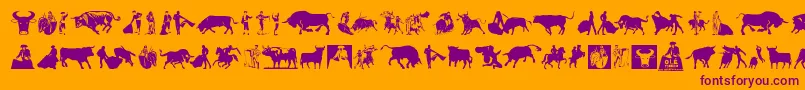 OlР’ Torero Font – Purple Fonts on Orange Background