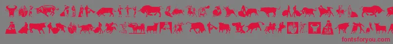 OlР’ Torero-Schriftart – Rote Schriften auf grauem Hintergrund