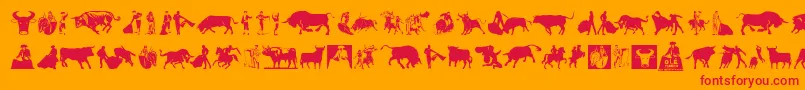 フォントOlР’ Torero – オレンジの背景に赤い文字