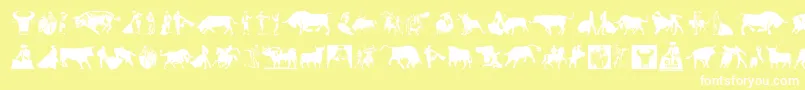 OlР’ Torero Font – White Fonts on Yellow Background