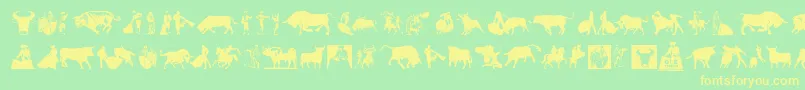 OlР’ Torero Font – Yellow Fonts on Green Background