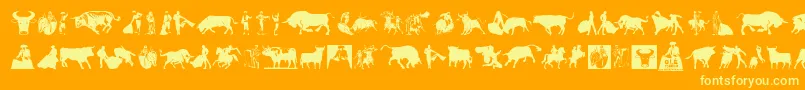 OlР’ Torero Font – Yellow Fonts on Orange Background