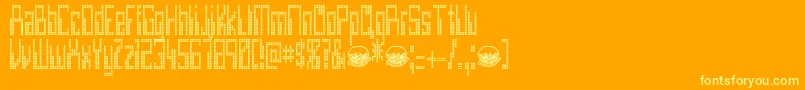 Omega Font – Yellow Fonts on Orange Background