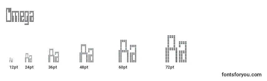 Omega (136036) Font Sizes
