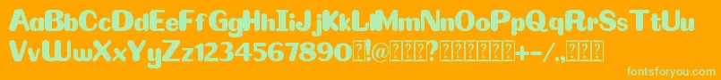 Omelette Font – Green Fonts on Orange Background