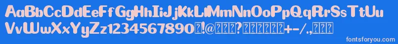 Omelette Font – Pink Fonts on Blue Background