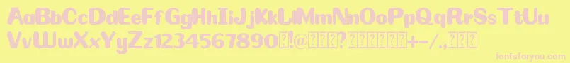 Omelette Font – Pink Fonts on Yellow Background