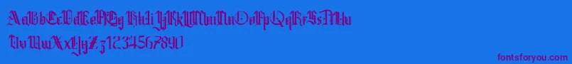 Omerta Font – Purple Fonts on Blue Background