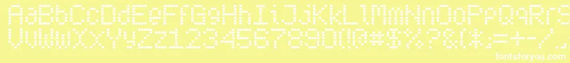 フォントSubwt – 黄色い背景に白い文字