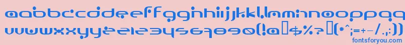 Omicron Font – Blue Fonts on Pink Background