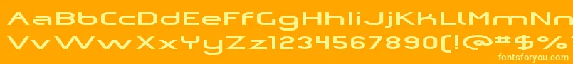 Omiczp  -Schriftart – Gelbe Schriften auf orangefarbenem Hintergrund