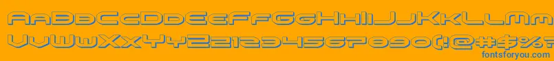 omniboy3d Font – Blue Fonts on Orange Background