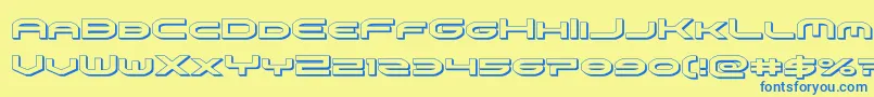 omniboy3d Font – Blue Fonts on Yellow Background