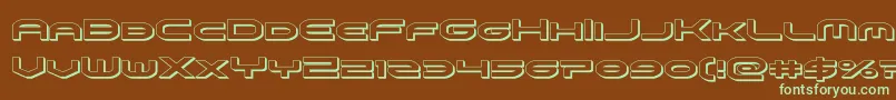 omniboy3d Font – Green Fonts on Brown Background