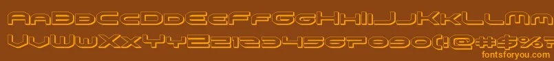 omniboy3d-Schriftart – Orangefarbene Schriften auf braunem Hintergrund