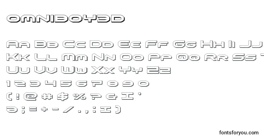 Schriftart Omniboy3d (136047) – Alphabet, Zahlen, spezielle Symbole