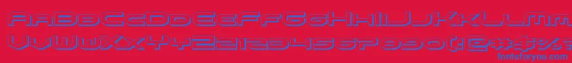 omniboy3d-fontti – siniset fontit punaisella taustalla