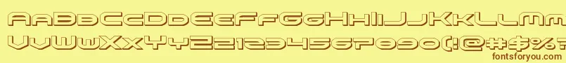 omniboy3d Font – Brown Fonts on Yellow Background