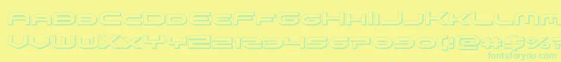 omniboy3d-Schriftart – Grüne Schriften auf gelbem Hintergrund