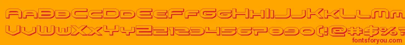 フォントomniboy3d – オレンジの背景に赤い文字