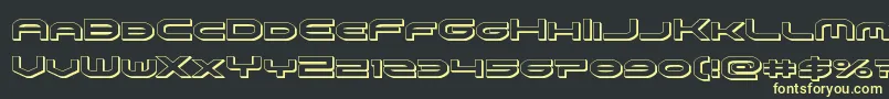 Police omniboy3d – polices jaunes sur fond noir