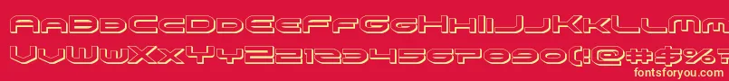Шрифт omniboy3d – жёлтые шрифты на красном фоне