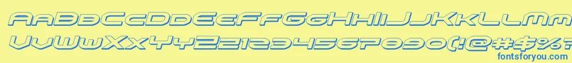 omniboy3dital Font – Blue Fonts on Yellow Background