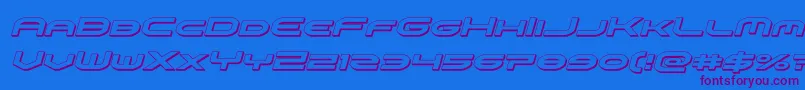 omniboy3dital Font – Purple Fonts on Blue Background