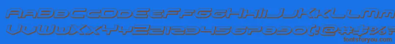 omniboy3dital-Schriftart – Braune Schriften auf blauem Hintergrund