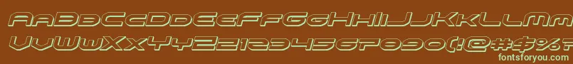 omniboy3dital-fontti – vihreät fontit ruskealla taustalla