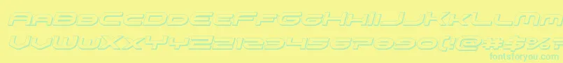 Saiba mais sobre a fonte omniboy3dital Fonte omniboy3dital – fontes verdes em um fundo amarelo