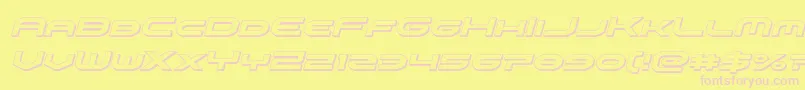 フォントomniboy3dital – ピンクのフォント、黄色の背景
