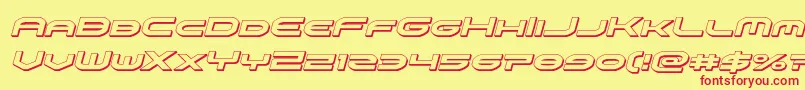 omniboy3dital-fontti – punaiset fontit keltaisella taustalla
