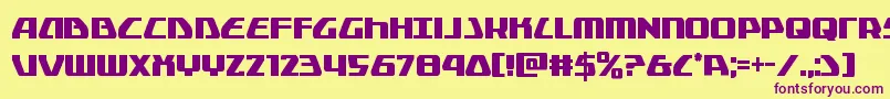 Globaldynamicscond Font – Purple Fonts on Yellow Background