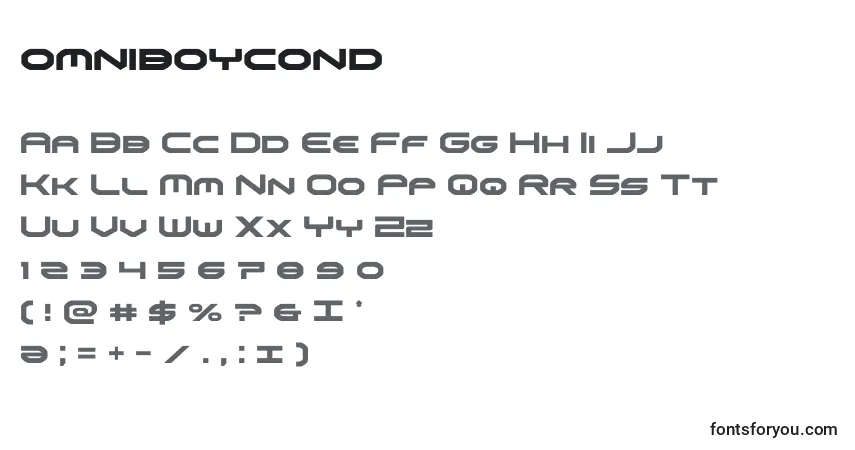 Omniboycond-fontti – aakkoset, numerot, erikoismerkit