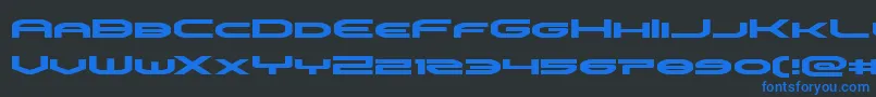 omniboyexpand Font – Blue Fonts on Black Background