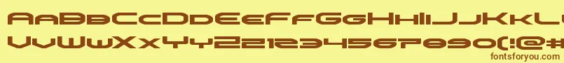 omniboyexpand-fontti – ruskeat fontit keltaisella taustalla
