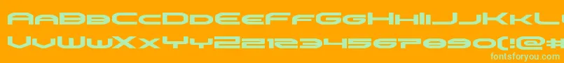 omniboyexpand-fontti – vihreät fontit oranssilla taustalla