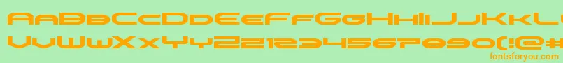 omniboyexpand-fontti – oranssit fontit vihreällä taustalla