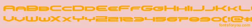 omniboyexpand-fontti – oranssit fontit vaaleanpunaisella taustalla