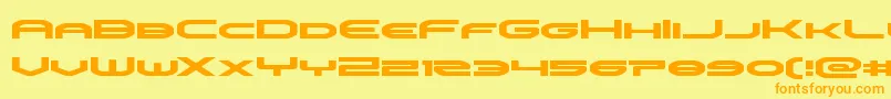 フォントomniboyexpand – オレンジの文字が黄色の背景にあります。