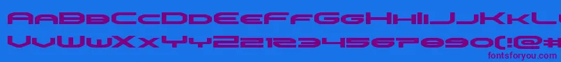 omniboyexpand Font – Purple Fonts on Blue Background