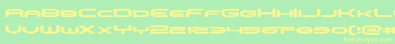 omniboyexpand-fontti – keltaiset fontit vihreällä taustalla