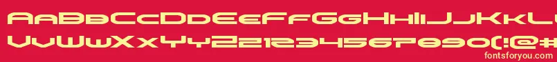omniboyexpand-fontti – keltaiset fontit punaisella taustalla