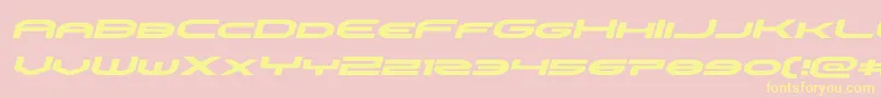 omniboyexpandital-Schriftart – Gelbe Schriften auf rosa Hintergrund