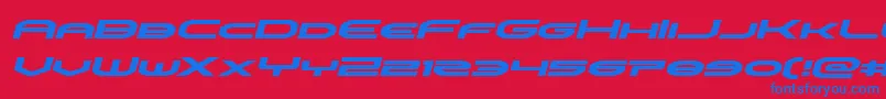 omniboyexpandital Font – Blue Fonts on Red Background
