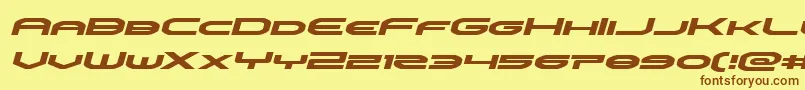 omniboyexpandital-fontti – ruskeat fontit keltaisella taustalla