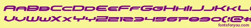 omniboyexpandital Font – Purple Fonts on Yellow Background